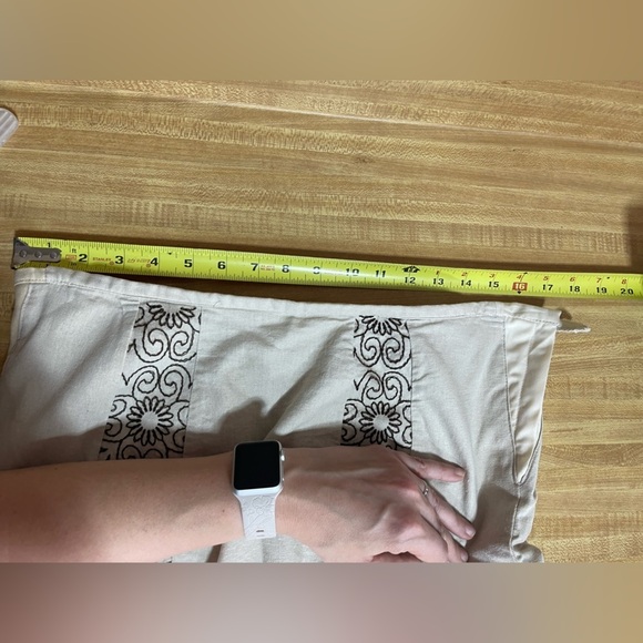 Tweeds linen rayon blend embroidered lined tan skirt women’s size 6 - Picture 13 of 15